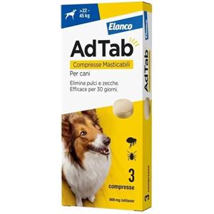 Adtab Per Cani Da 22kg A 45kg 3 Compresse Masticabili 900mg ELANCO - 3 mesi