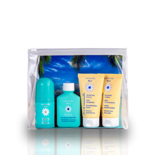CAMOMILLA BLU SUMMER travel kit Deodorante + bagnodoccia + shampoo + balsamo