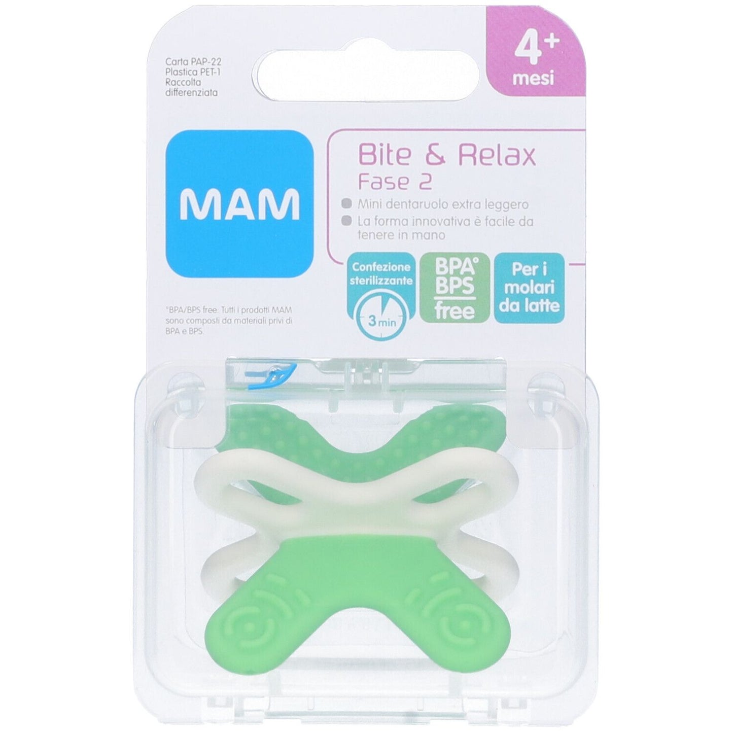 MAM BITE&RELAX FASE 2 NEUTRO 4+ MESI Mini Dentaruolo