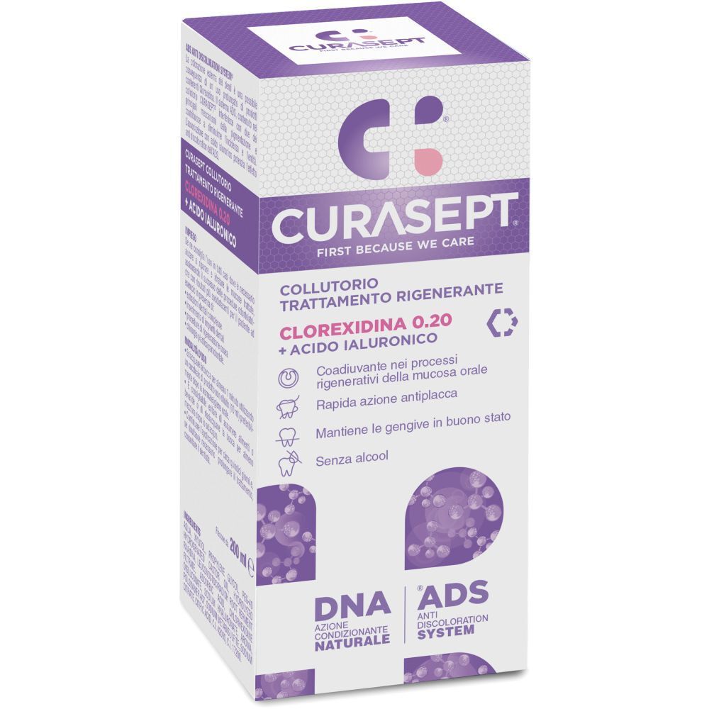 CURASEPT COLLUTORIO CLOREXIDINA 0,20 E ACIDO IALURONICO - TRATTAMENTO RIGENERANTE