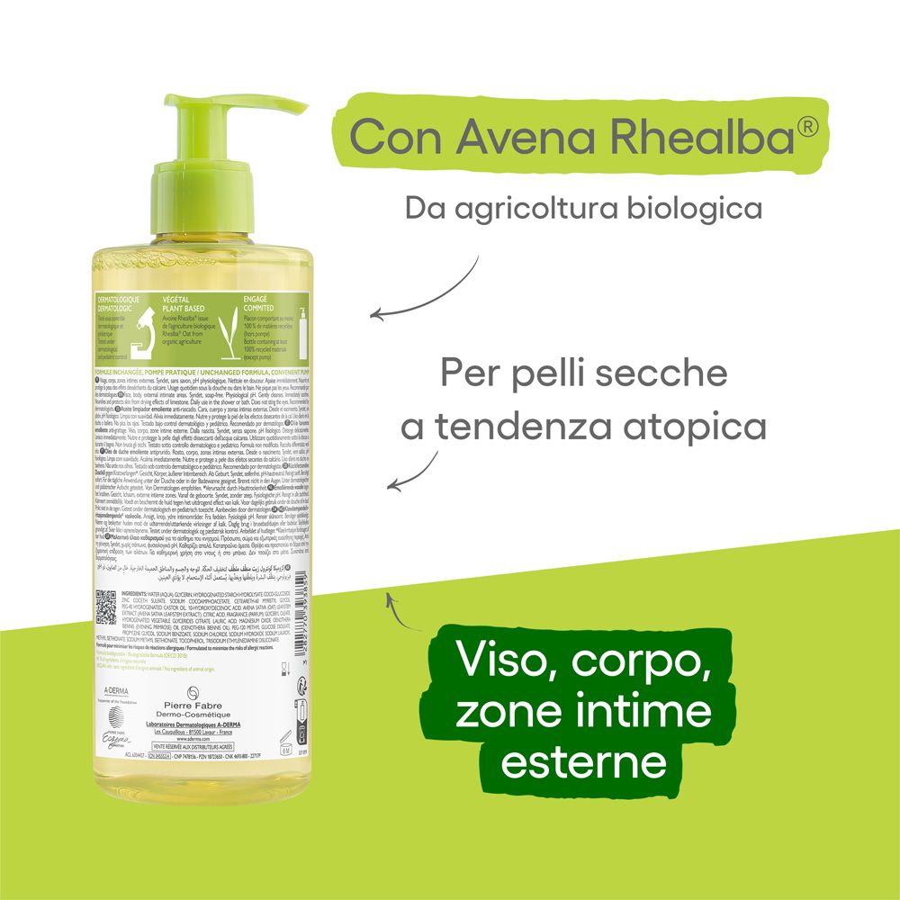 A-DERMA EXOMEGA CONTROL OLIO lavante Emolliente Anti-Grattage 500ML