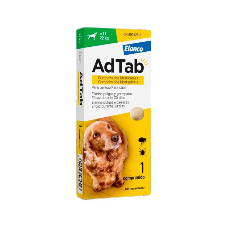 Adtab Per Cani Da 11kg A 22kg 3 Compresse Masticabili 450mg ELANCO