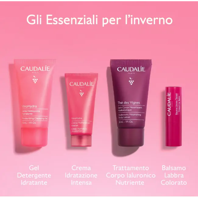 Caudalie Trousse inverno rituale idratazione viso corpo labbra