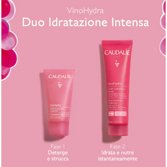 Caudalie Vinohydra Cofanetto Vinohydragel Crema Idratante 60ml + Gel Detergente 30ml