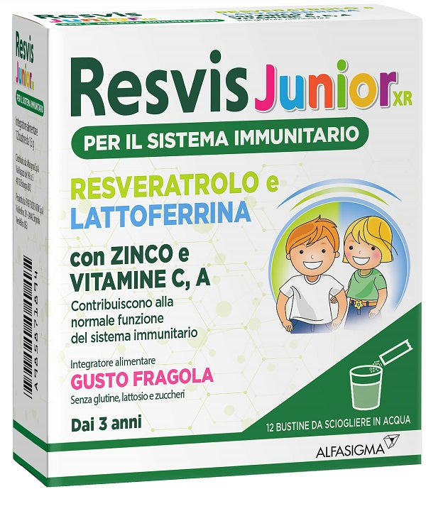 RESVIS JUNIOR XR 12 BUSTINE SISTEMA IMMUNITARIO DAI 3 ANNI GUSTO FRAGOLA