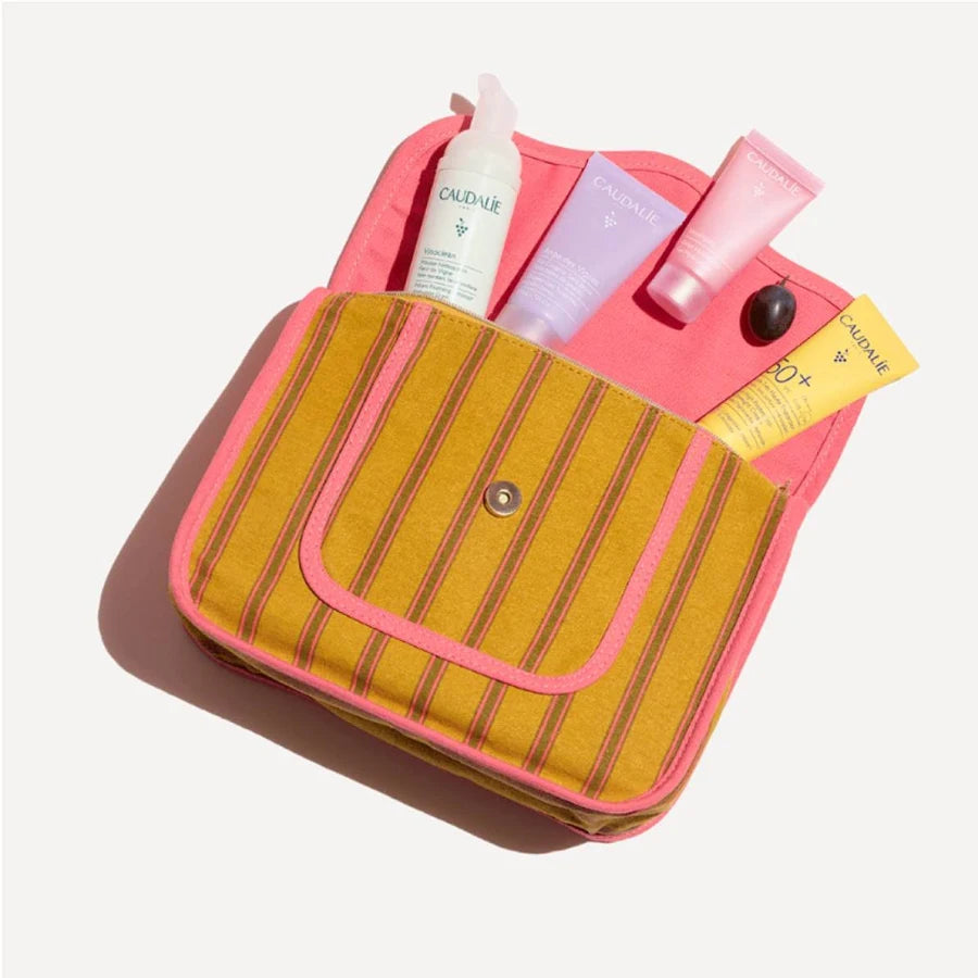 Caudalie Estate Trousse Fluido Viso Spf50+ 20ml + Gel Idratante 15ml + Gel Doccia 30ml + Mousse Detergente 50ml