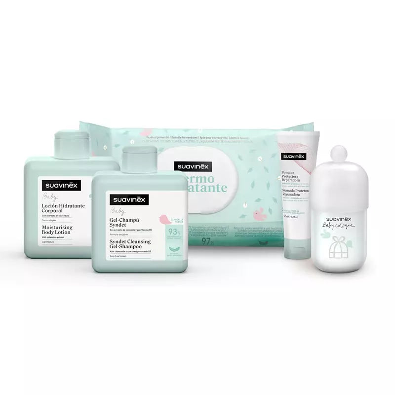 SUAVINEX BORSA COSMETICA BEIGE SHAMPOO + LOZIONE + POMATA + PROFUMO + SALVIETTE