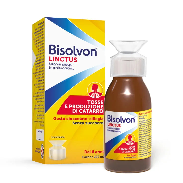 BISOLVON LINCTUS Sciroppo Mucolitico Tosse Grassa SENZA ZUCCHERO (8mg/5ml)