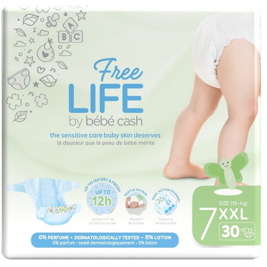 PANNOLINI FREELIFE BEBECASH XXL TAGLIA 7 30 PEZZI