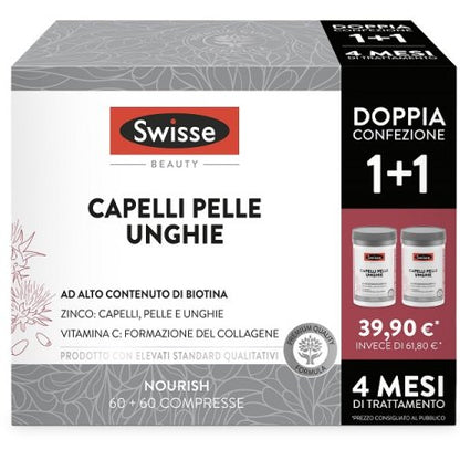SWISSE INTEGRTORI CAPELLI PELLE E UNGHIE 1+1 120 compresse