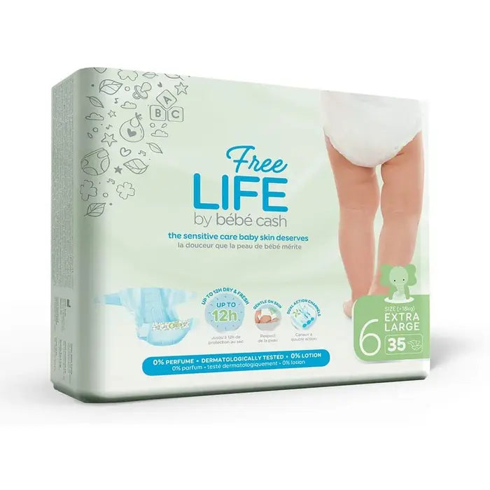 Freelife Bebe Cash Pannolini Taglia 6 Extra Large 35 Pezzi 18Kg+