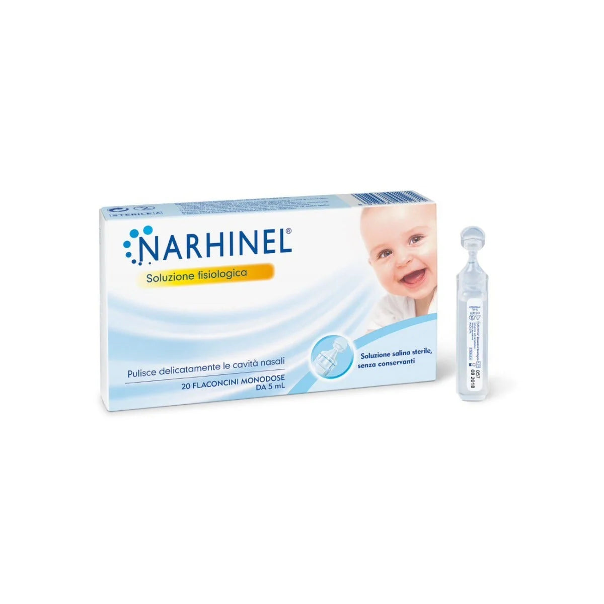Narhinel Soluzione Fisiologica Salina Isotonica Per Naso Chiuso 20 Flaconcini Monodose Da 5ml