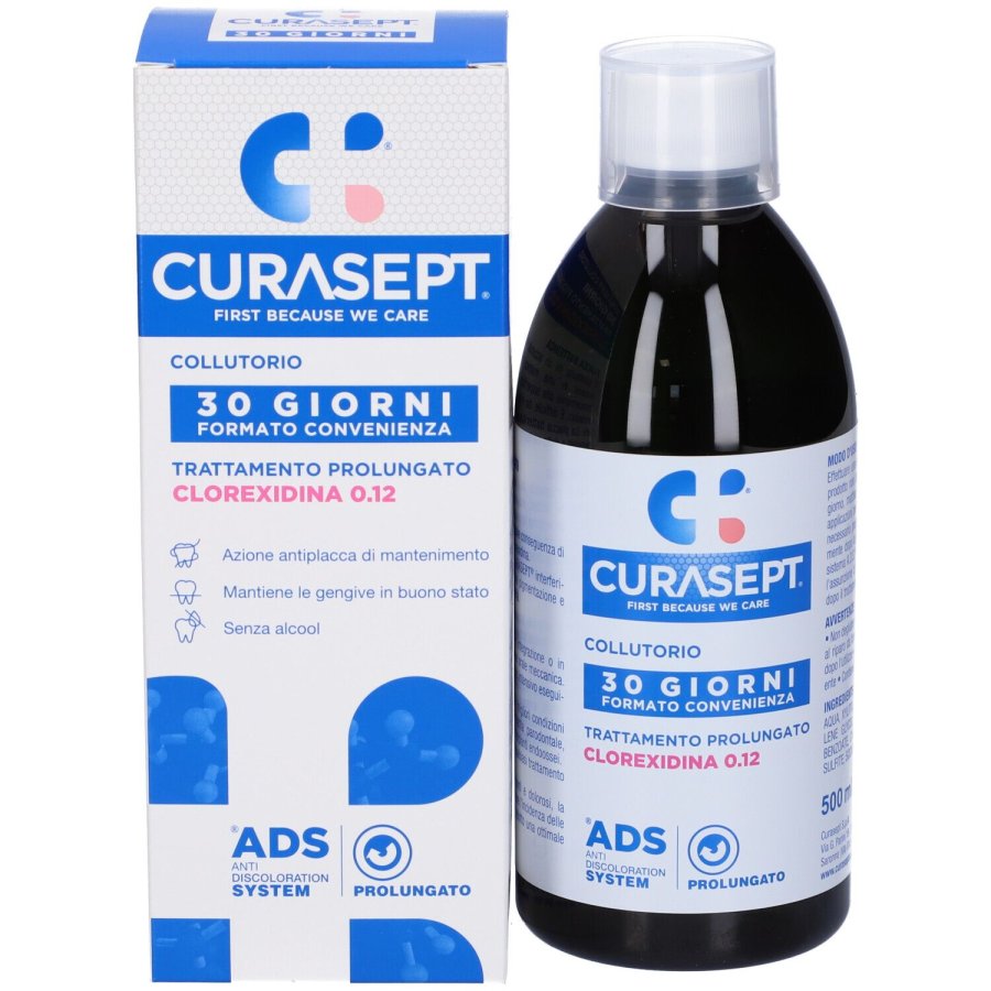 CURASEPT ADS COLLUTTORIO CLOREXIDINA 0,12 TRATTAMENTO 30 GIORNI 500ML