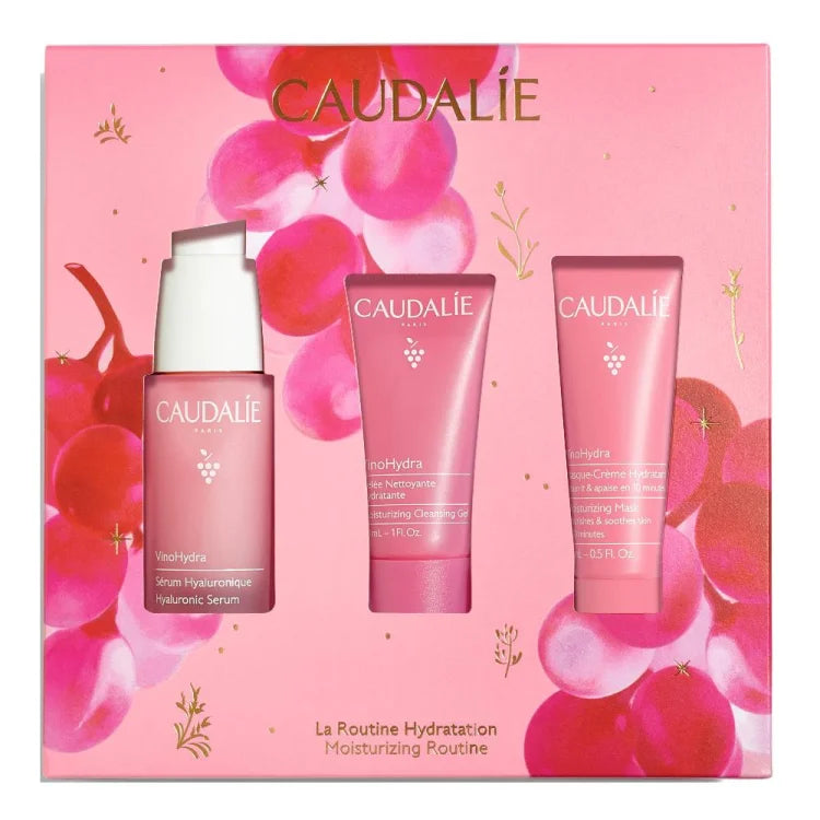 Caudalie Vinohydra Cofanetto Xmas Sos Siero 30ml + Gel Detergente 30ml + Maschera Idratante 15ml