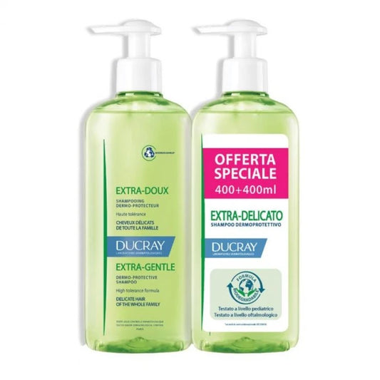 PROMO CONFEZIONE DOPPIA DUCRAY EXTRA DELICATO SHAMPOO USO FREQUENTE 400+400ML