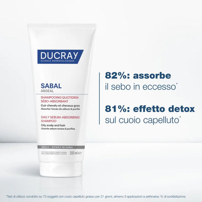DUCRAY SABAL ARGEAL SHAMPOO QUOTIDIANO SEBO-ASSORBENTE 200ML