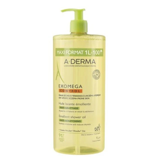 MAXI FORMATO 1 LITRO A-DERMA EXOMEGA CONTROL OLIO lavante Emolliente Anti-Grattage