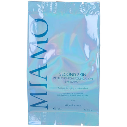 MIAMO Second Skin Mesh Cushion Foundation Fondotinta SPF 50+ Tonalitá Sabbia Ricarica