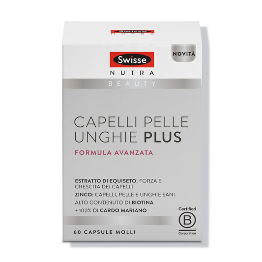 Swisse Capelli Pelle Unghie Plus Integratore - 60 Capsule Molli