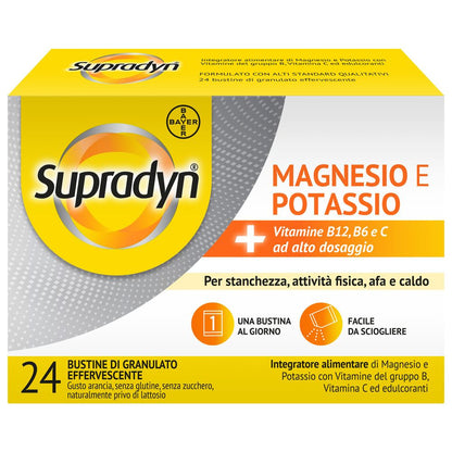 Supradyn Magnesio e Potassio Integratore 24 Bustine Effervescenti + BORSA FRIGO OMAGGIO