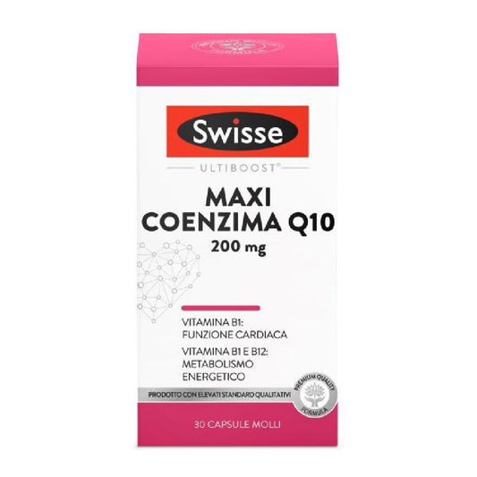 SWISSE MAXI COENZIMA Q10 200mg con Vitamina B12 e B1 - 30 Capsule Molli
