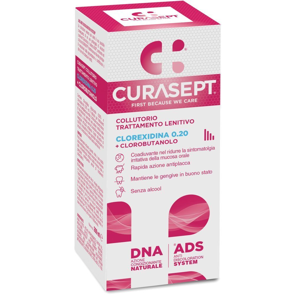 CURASEPT COLLUTORIO CLOREXIDINA 0.20 E CLOROBUTANOLO - TRATTAMENTO LENITIVO