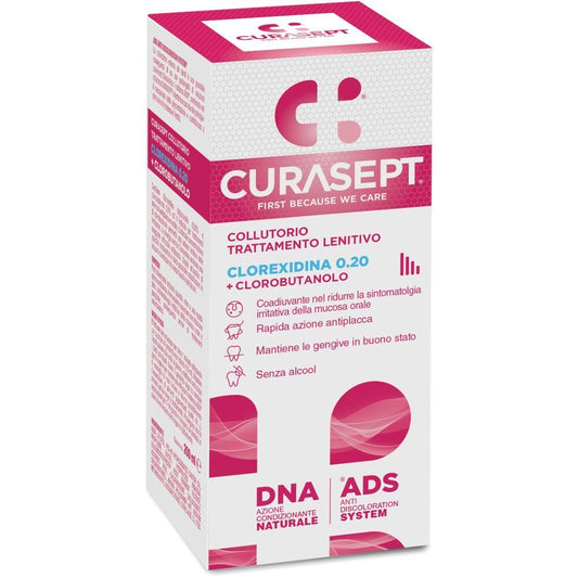 CURASEPT COLLUTORIO CLOREXIDINA 0.20 E CLOROBUTANOLO - TRATTAMENTO LENITIVO