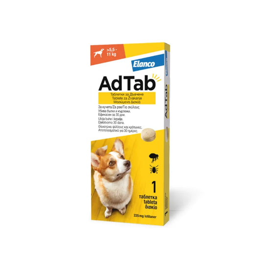 Adtab Per Cani Da 5,5 A 11kg 3 Compresse Masticabili 225mg ELANCO