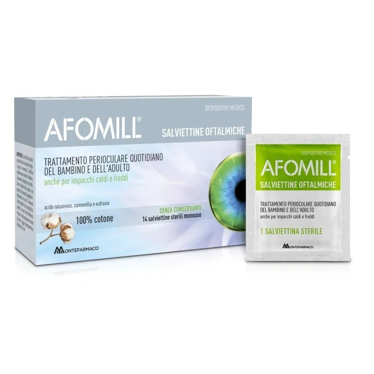 AFOMILL Salviette Oftalmiche 14 Pezzi bambino e adulto