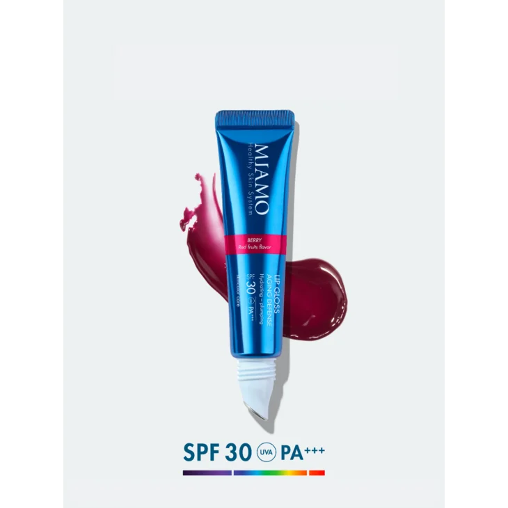 MIAMO LIP GLOSS BERRY 15ML - Idratante con Protezione SPF30+ GUSTO FRUTTI ROSSI