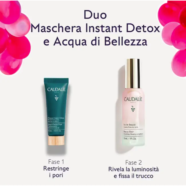 CAUDALIE COFANETTO Duo Acqua di Bellezza 30 ml + Maschera Detox 15 ml