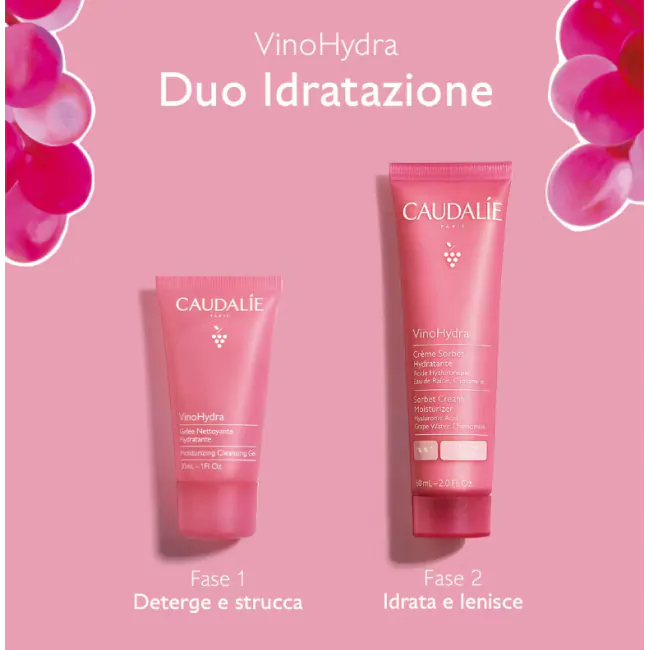 Caudalie Duo Idratazione Vinohydra Crema Sorbetto viso + gel detergente OMAGGIO