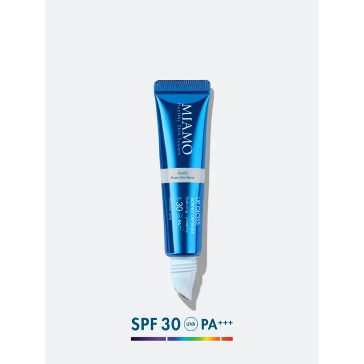 MIAMO LIP GLOSS GLASS 15ML - Idratante con Protezione SPF30+ GUSTO MENTA