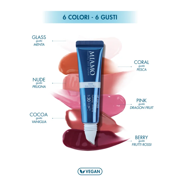 MIAMO LIP GLOSS PINK 15ML - Idratante con Protezione SPF30+ GUSTO DRAGON FRUIT
