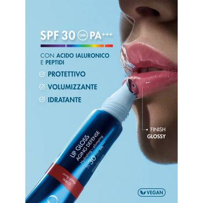 MIAMO LIP GLOSS CORAL 15ML - Idratante con Protezione SPF30+ GUSTO PESCA