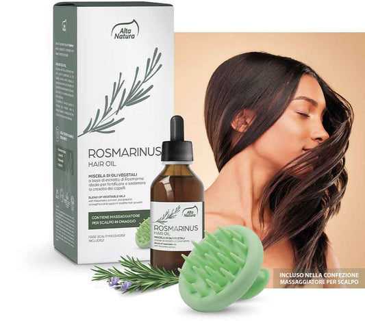 Alta Natura Hair Oil Rosmarinus Kit Capelli Olio di Rosmarino 100 ml + spazzola cuoio capelluto