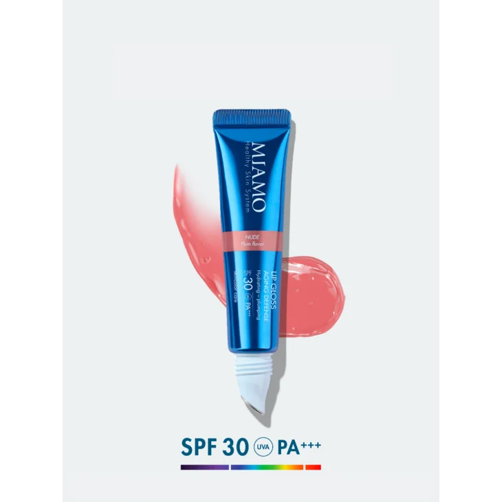 MIAMO LIP GLOSS NUDE 15ML - Idratante con Protezione SPF30+ GUSTO PRUGNA