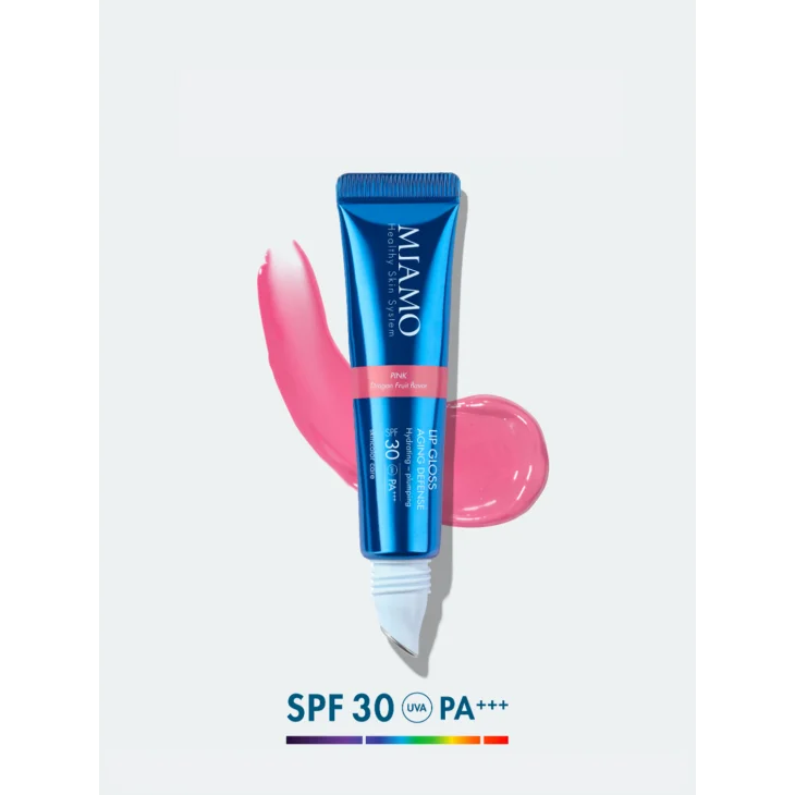 MIAMO LIP GLOSS PINK 15ML - Idratante con Protezione SPF30+ GUSTO DRAGON FRUIT