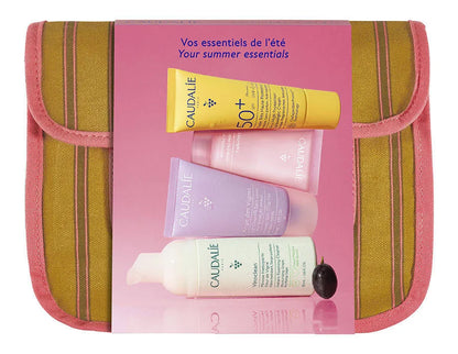 Caudalie Estate Trousse Fluido Viso Spf50+ 20ml + Gel Idratante 15ml + Gel Doccia 30ml + Mousse Detergente 50ml