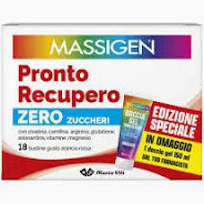 Pronto Recupero Massigen ZERO ZUCCHERI 18 Bustine + gel doccia OMAGGIO